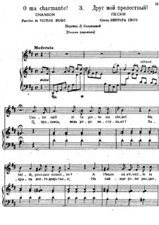 Songs and Romances (Book I), Nos.1-23: No.3 O, ma charmante (My Lovely Friend) by Alexander Sergeyevich Dargomyschski