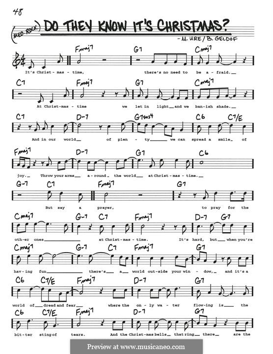 Do They Know It's Christmas? (Feed the World): Melodische Linie by Bob Geldof, Midge Ure