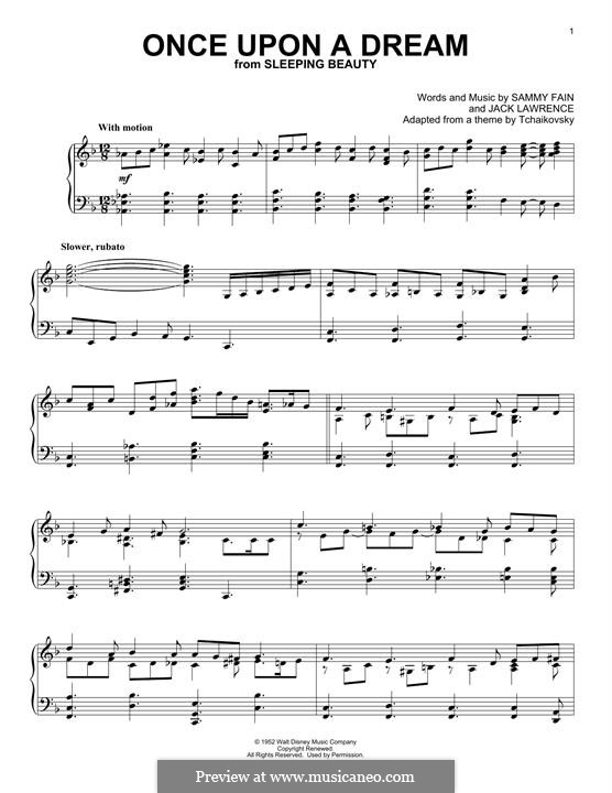 Once Upon A Dream (from Sleeping Beauty): Für Klavier, leicht by Jack Lawrence, Sammy Fain