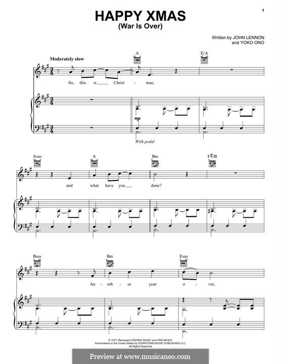 Vocal version: Für Stimme und Klavier (oder Gitarre) by John Lennon, Yoko Ono