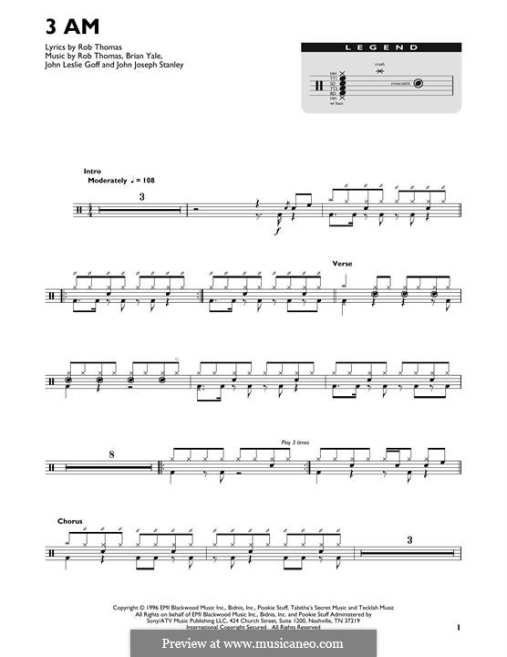 3 AM (Matchbox Twenty): Drum set by Brian Yale, Jay Stanley, John Goff, Rob Thomas