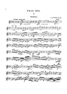 Klaviertrio Nr.2 in As-Dur, Op.73: Violinstimme by Anton Arenski