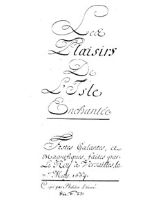 Les plaisirs de l'Île enchantée (La Princesse d'Elide), LWV 22: Vollpartitur by Jean-Baptiste Lully