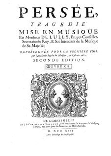 Persée, LWV 60: Vollpartitur by Jean-Baptiste Lully