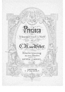Preciosa, J.279 Op.78: Klavierauszug mit Singstimmen by Carl Maria von Weber