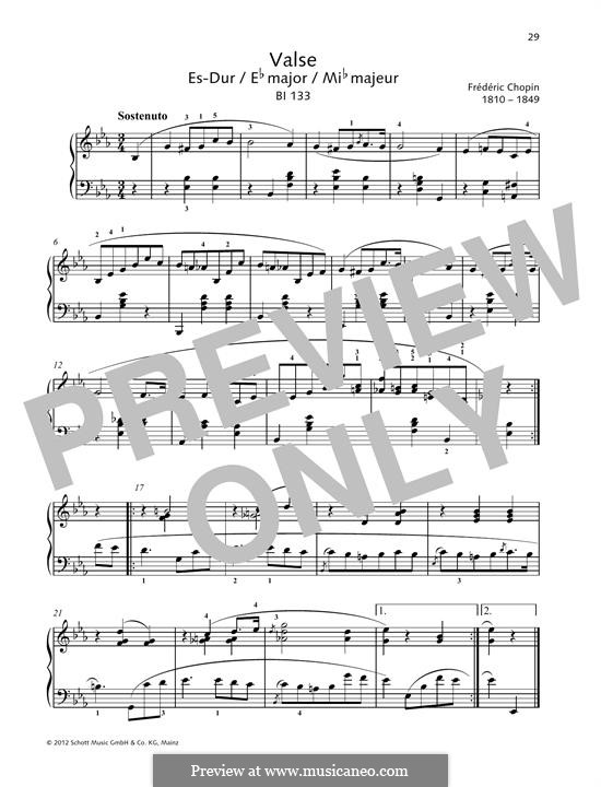 Walzer in Es-Dur, B.133 KK IVb/10: Für Klavier by Frédéric Chopin