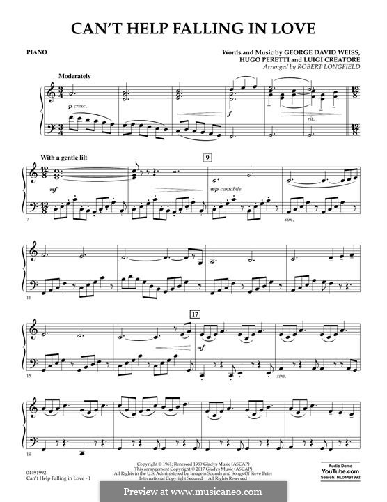 String Orchestra version: Klavierstimme by George David Weiss, Hugo Peretti, Luigi Creatore