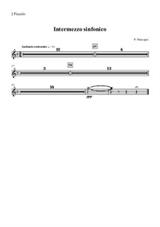 Cavaleria rusticana: Intermezzo – flute piccolo part by Pietro Mascagni