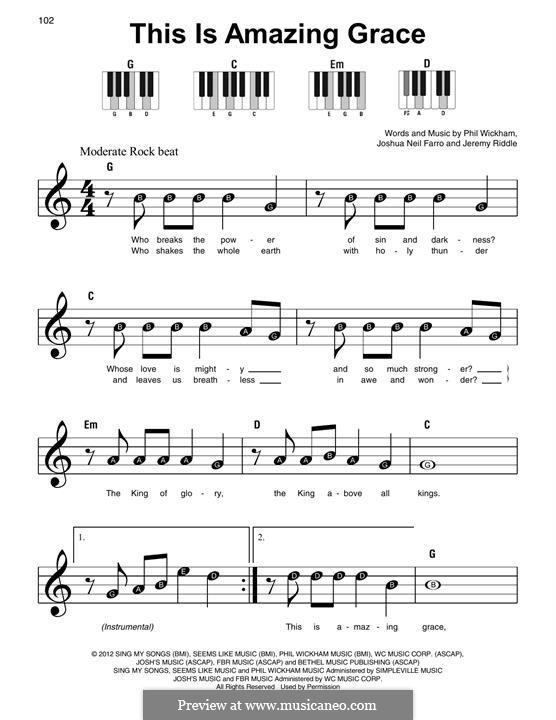 This is Amazing Grace: Für Klavier by Joshua Farro, Jeremy Riddle, Phil Wickham