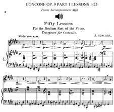 Für tiefe Stimme: No.1-25 Book I (piano accompaniments and sheet music) by Giuseppe Concone