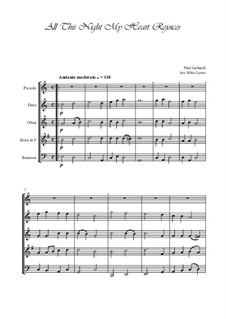 All This Night My Heart Rejoices: For wind quintet by Paul Gerhardt