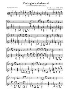 Griselda: Per la gloria d'adorarvi, for alto flute and guitar by Giovanni Battista Bononcini