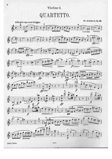 Streichquartett Nr.13 in a-Moll 'Rosamunde', D.804 Op.29: Violinstimme I by Franz Schubert
