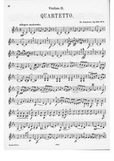 Streichquartett Nr.10 in Es-Dur, D.87 Op.125 No.1: Violinstimme II by Franz Schubert
