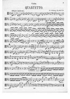 Streichquartett Nr.10 in Es-Dur, D.87 Op.125 No.1: Bratschenstimme by Franz Schubert