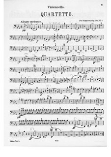 Streichquartett Nr.10 in Es-Dur, D.87 Op.125 No.1: Cellostimme by Franz Schubert