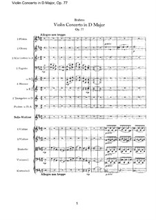 Konzert für Violine und Orchester in D-Dur, Op.77: Vollpartitur by Johannes Brahms