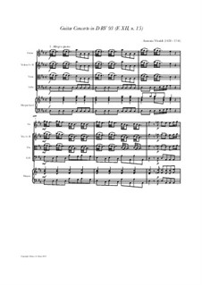 Concerto for Lute (or Mandolin) and Strings in D Major, RV 93: Score, parts by Antonio Vivaldi