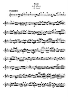 Suite für Laute (oder Cembalo), BWV 997: Bearbeitung für Laute und Klavier – Solo Stimme by Johann Sebastian Bach