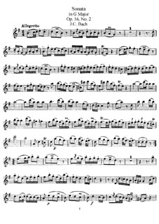 Nr.2 in G-Dur, W B11: Solostimme by Johann Christian Bach