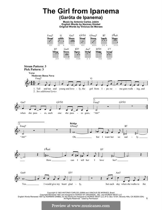 Guitar version: Für einen Interpreten by Antonio Carlos Jobim