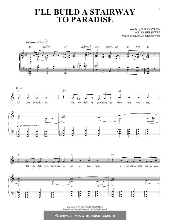 I'll Build a Stairway to Paradise: Für Stimme und Klavier by George Gershwin