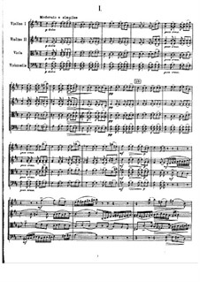 Streichquartett Nr.1 in D-Dur, TH 111 Op.11: Vollpartitur by Pjotr Tschaikowski