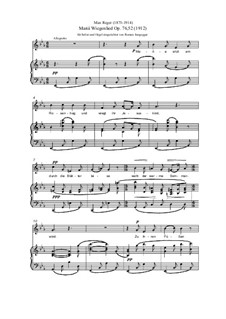 Schlichte Lieder, Op.76: No.52 Maria Wiegenlied (Solist und Orgel) by Max Reger
