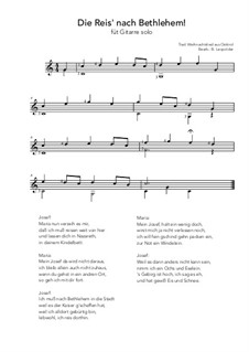 Die Reis' nach Bethlehem: For guitar solo (C Major) by folklore