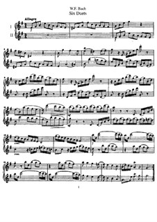 Duette für zwei Flöten: Vollsammlung by Wilhelm Friedemann Bach