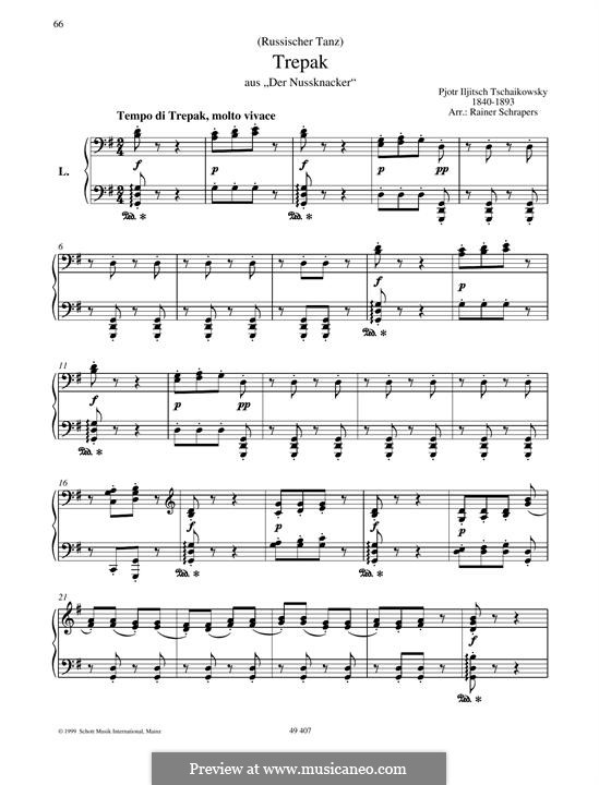 Nr.4 Russischer Tanz (Trepak): Für Klavier, vierhändig by Pjotr Tschaikowski