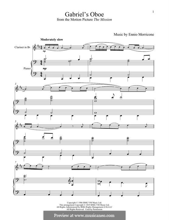 Instrumental version: Für Klarinette und Klavier by Ennio Morricone