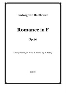 Romanze für Violine und Orchester Nr.2 F-Dur, Op.50: Version für Flöte und Klavier by Ludwig van Beethoven