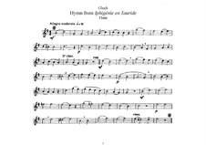 Iphigenie auf Tauris, Wq.46: Hymne, für Flöte und Klavier – Solo Stimme by Christoph Willibald Gluck