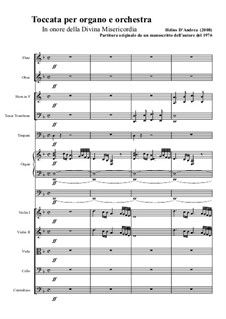 Toccata for organ and chamber orchestra: Toccata for organ and chamber orchestra by Helios D'Andrea
