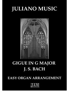 Fuge in G-Dur 'À la Gigue', BWV 577: For easy organ - C version by Johann Sebastian Bach