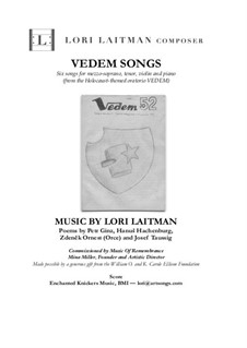 Vedem Songs: For mezzo soprano and tenor with violin and piano (score and violin part included) by Lori Laitman