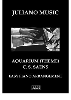 Das Aquarium: Theme, for easy piano - C version by Camille Saint-Saëns