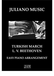 Türkischer Marsch: For easy piano - C version by Ludwig van Beethoven