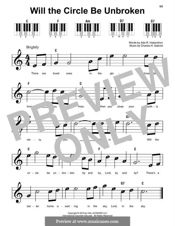 Will the Circle Be Unbroken: Für Klavier by Charles Hutchinson Gabriel