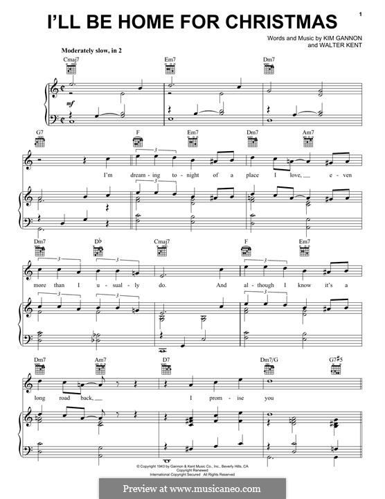 Vocal version: Für Stimme und Klavier (oder Gitarre) by Kim Gannon, Walter Kent
