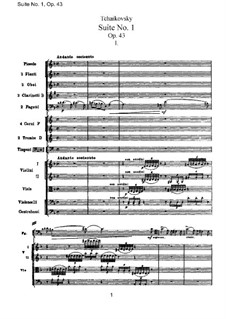 Suite Nr.1 in d-Moll, TH 31 Op.43: Vollpartitur by Pjotr Tschaikowski
