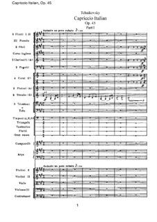 Italienisches Capriccio, TH 47 Op.45: Vollpartitur by Pjotr Tschaikowski