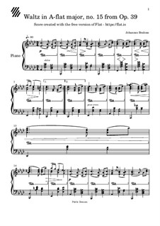 Walzer Nr.15: Für Klavier by Johannes Brahms