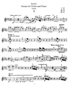 Sonate für Violine und Klavier, JW 7/7: Solostimme by Leoš Janáček