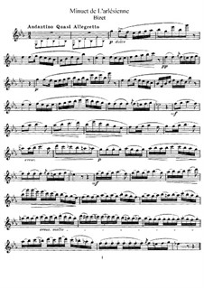 Suite II: Menuett, für Flöte und Klavier – Flötenstimme by Georges Bizet