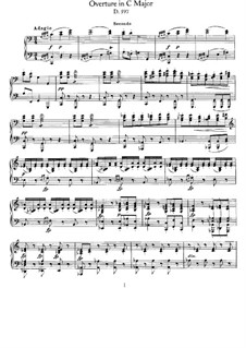 Ouvertüre für Orchestra im italienischer Stil in C-Dur, D.591 Op.170: Bearbeitung für Klavier, vierhändig - Stimmen by Franz Schubert