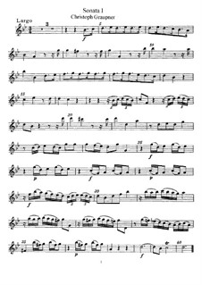 Sonate Nr.1 in g-Moll: Version für Flöte und Klavier – Flötenstimme by Christoph Graupner
