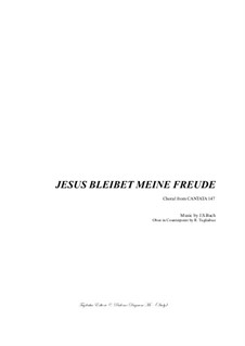 Jesus bleibet: For brass quartet and organ with parts by Johann Sebastian Bach