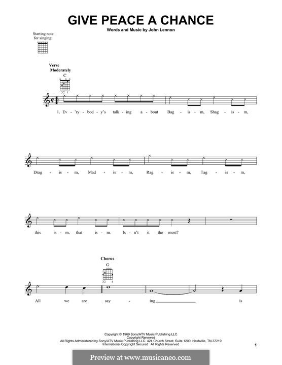 Give Peace a Chance: Für Gitarre by John Lennon